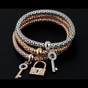 3 pc set metal Rhinestone bracelet